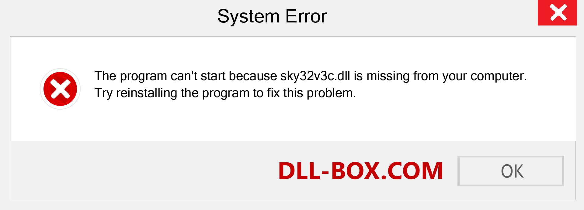  sky32v3c.dll file is missing?. Download for Windows 7, 8, 10 - Fix  sky32v3c dll Missing Error on Windows, photos, images