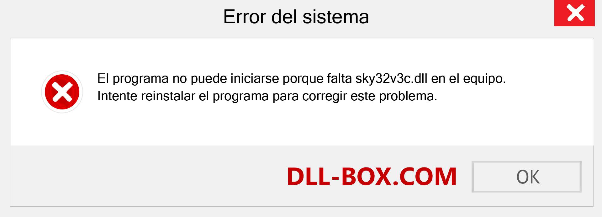 ¿Falta el archivo sky32v3c.dll ?. Descargar para Windows 7, 8, 10 - Corregir sky32v3c dll Missing Error en Windows, fotos, imágenes